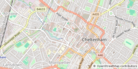 Map of Cheltenham, Gloucestershire