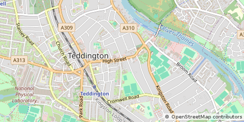 Map of Teddington, Middx