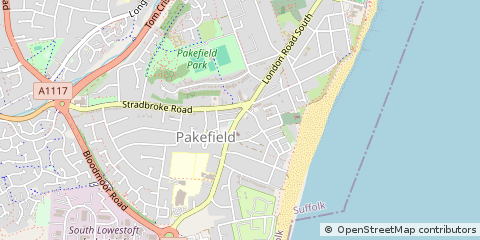 Map of Lowestoft, Suffolk