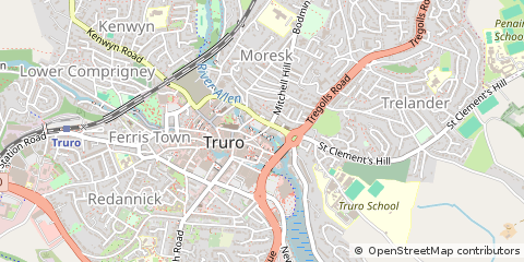 Map of Truro, Cornwall