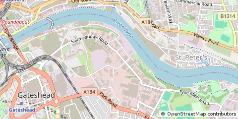Map of Gateshead, Tyne & Wear