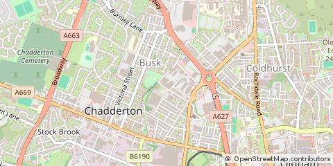 Map of Waddington Street Oldham, Lancashire