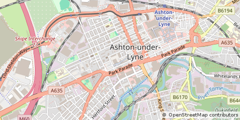 Map of Ashton-Under-Lyne, Lancashire