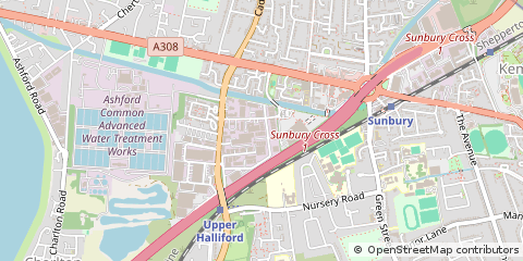 Map of Sunbury-on-Thames, Middlesex