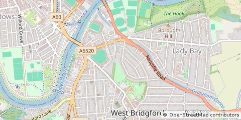 Map of Nottingham, Nottinghamshire