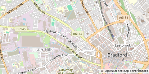 Map of Bradford, West Yorkshire