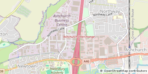 Map of Tewkesbury, Gloucestershire