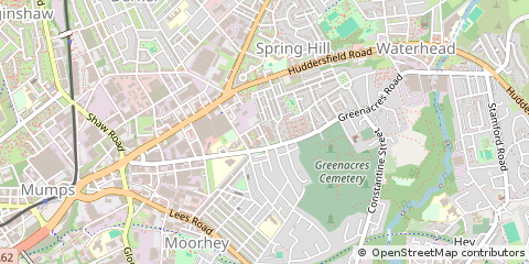 Map of Oldham, Lancashire