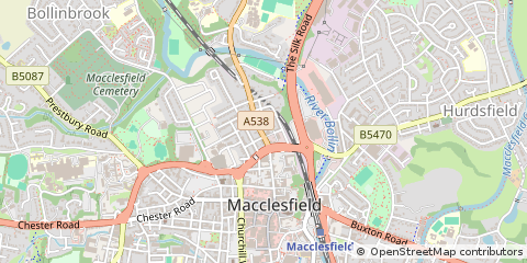 Map of Macclesfield, Cheshire