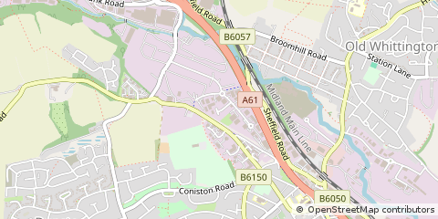Map of Sheepbridge, Chesterfield
