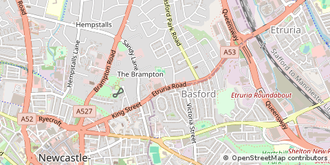 Map of Newcastle-Under-Lyme, Staffordshire