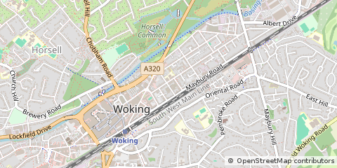 Map of Woking, Surrey