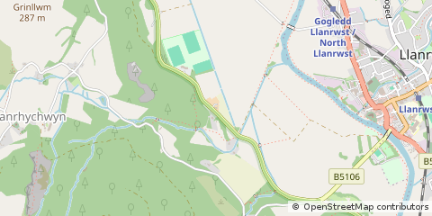 Map of Trefriw, Conwy