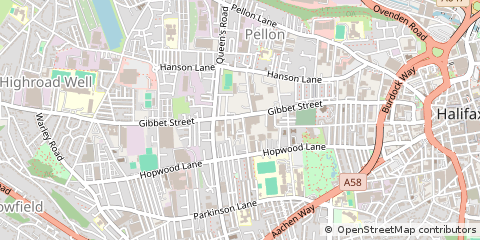Map of Halifax, West Yorkshire