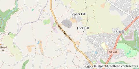 Map of Shelf, Halifax, West Yorkshire