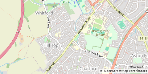 Map of Bromsgrove, Worcestershire