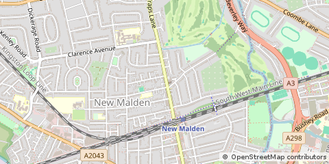 Map of NEW Malden, Surrey