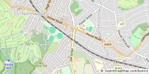 Map of Northwood Hills, Middlesex