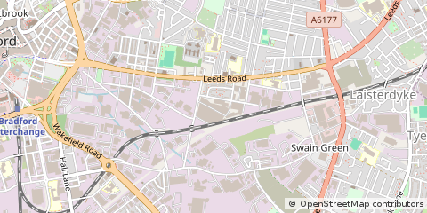 Map of Bradford, West Yorkshire