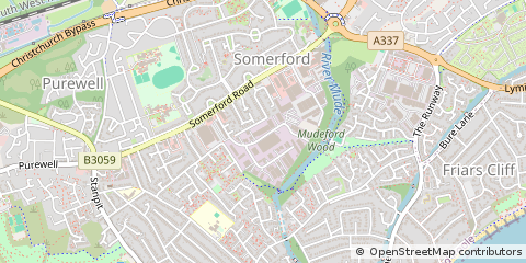 Map of Christchurch, Dorset