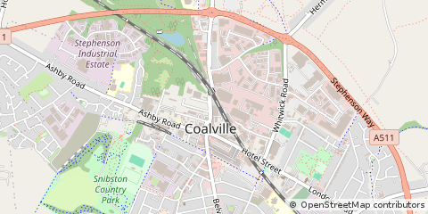 Map of Coalville, Leicestershire