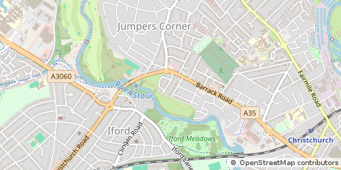 Map of Christchurch, Dorset