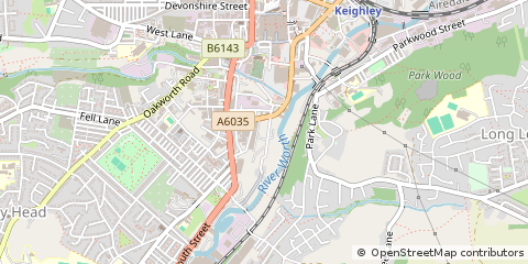 Map of Keighley, West Yorkshire