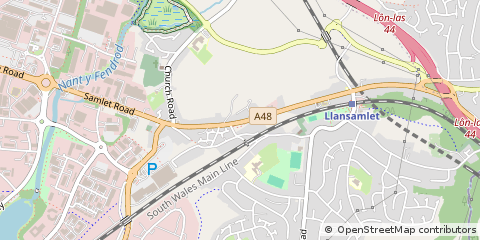 Map of Swansea, West Glamorgan