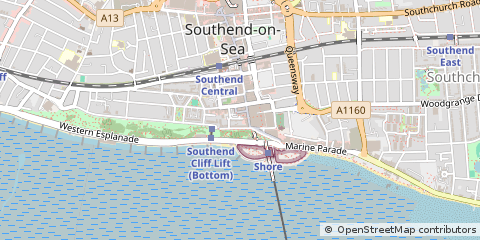 Map of Southend-on-SEA, Essex