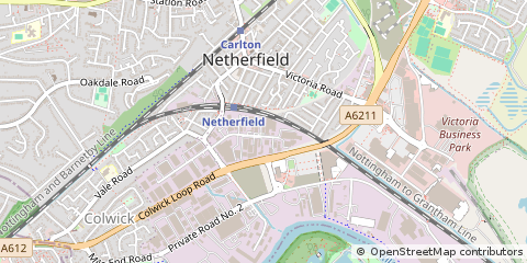 Map of Nottingham, Nottinghamshire
