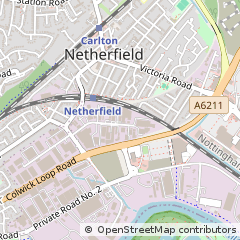 Map of Nottingham, Nottinghamshire