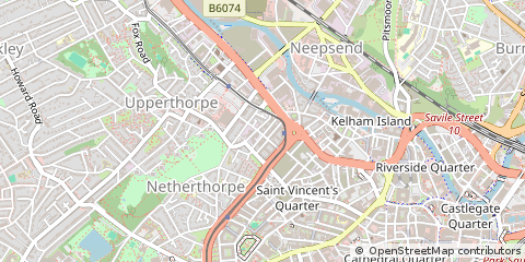 Map of Sheffield, South Yorkshire