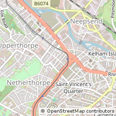 Map of Sheffield, South Yorkshire