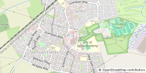 Map of Sinfin, Derbyshire