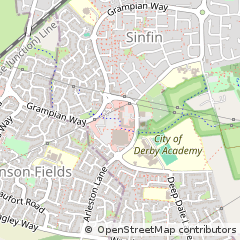 Map of Sinfin, Derbyshire