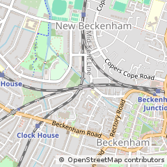 Map of Beckenham, Kent