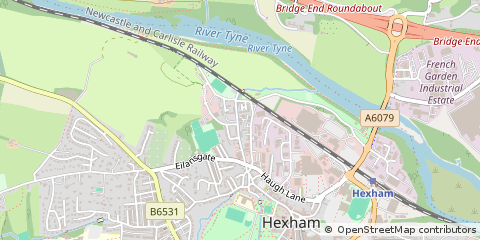Map of Hexham, Northumberland