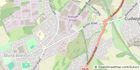 Map of Barnsley, South Yorkshire