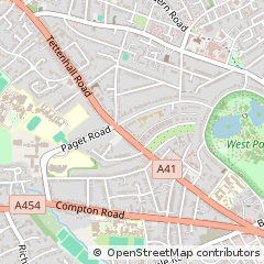 Map of Wolverhampton, West Midlands
