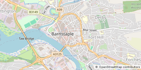 Map of Barnstaple, Devon