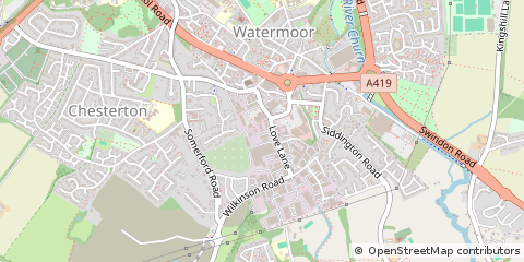 Map of Cirencester, Gloucestershire