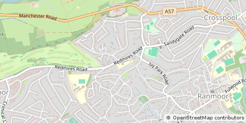 Map of Sheffield, South Yorkshire