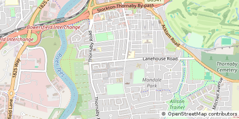 Map of Stockton-on-Tees, Cleveland