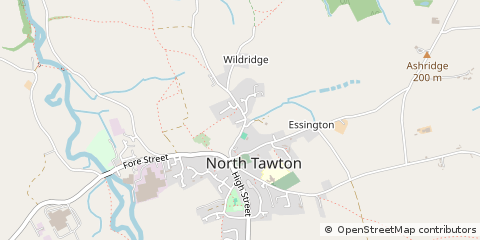 Map of North Tawton, Devon