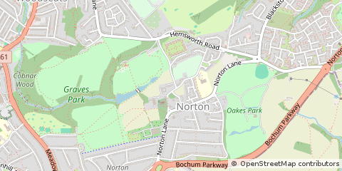 Map of Sheffield, South Yorkshire