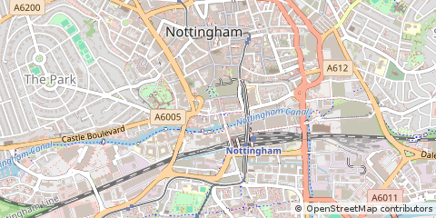 Map of Nottingham, Nottinghamshire