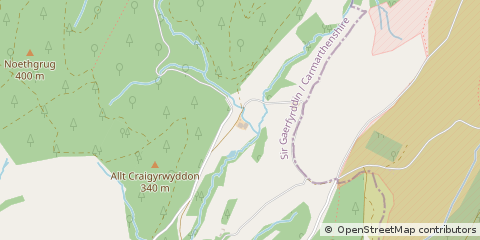 Map of Llandovery, Carmarthenshire