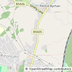 Map of Wrexham, Clwyd