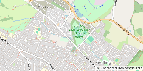 Map of Nottingham, Nottinghamshire