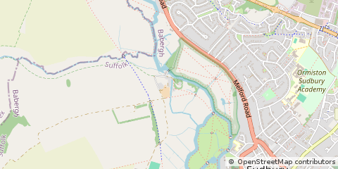 Map of Sudbury, Suffolk